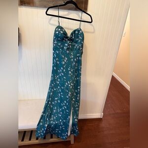 Hello Molly Teal Dress with Keyhole